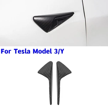 1 пара боковых камер автомобиля, защитная крышка из углеродного волокна ABS, аксессуары для модификации автомобиля для Tesla Model 3 /Y