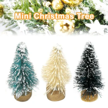 1 шт. Мини-Рождественская елка своими руками, Маленькая сосна, мини-елки, Рождественское украшение для домашнего офисного стола, Рождественские елки, подарок 3