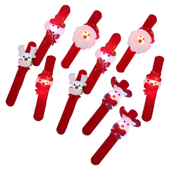 10 упаковок качественных рождественских браслетов с пощечинами, ремешки для детских сумок для Рождественской вечеринки, наполнители для браслетов для рождественской вечеринки