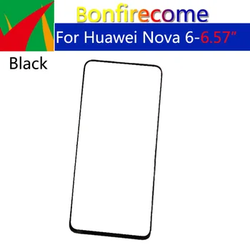 10 шт. \лот сенсорный Экран Для Huawei Nova 6 Nova6 Сенсорный Экран Передняя Внешняя Стеклянная линза Замена ЖК-стекла Без гибкого кабеля