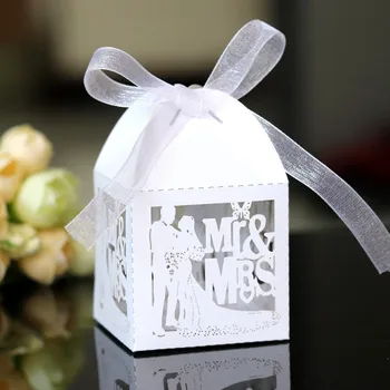 10шт Коробка конфет для жениха и невесты, коробка свадебных подарков, сладкие пакеты с лентой, свадебные украшения, сувениры, декор для вечеринки