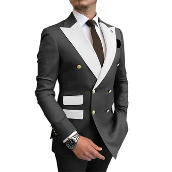 2023 Мужской костюм Комплект из двух предметов Four Seasons Slim Fit Хлопковый комплект Повседневный костюм