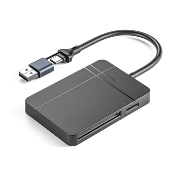 2023 Новый 4 В 1 USB3.0 USB C Устройство чтения карт памяти SDTFMSCF Compact Card Adapter Доступ к 4 Слотам для чтения и записи