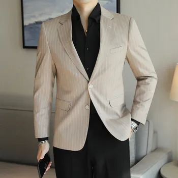 2023 Новый мужской повседневный блейзер - модный и облегающий однобортный пиджак от костюма