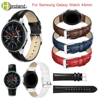 22 мм Кожаные Ремешки Для Samsung Galaxy Watch 46 мм Galaxy3 45 мм Ремешок Для Часов Браслет из Крокодиловой Кожи Ремешки Для Samsung Gear S3 Ремешок