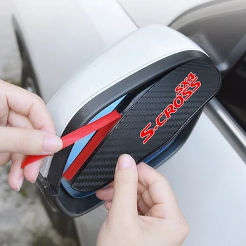 2шт Зеркало заднего вида от дождя, козырек для бровей из углеродного волокна для Suzuki SX4 S-Cross S Cross 2014-2023
