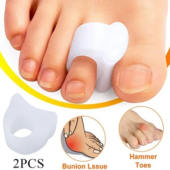 2шт Силиконовые Разделители пальцев ног Гелевый Корректор для большого пальца Протектор для пальцев ног Ортопедическая накладка для коррекции Вальгусной деформации пальцев Инструменты для ухода за ногами