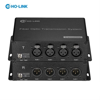 4-канальный xlr конвертер аудио в оптоволокно, удлинитель звука по оптоволокну