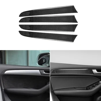 4 шт. из настоящего углеродного волокна, внутреннее окно, Дверная панель, накладка, наклейка для Audi Q5 2009 2010 2011 2012 2013 2014 2015 2016
