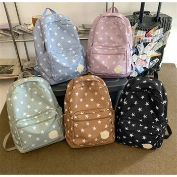 5 цветов, рюкзак для учащихся средней школы, школьная сумка со звездным принтом, большая вместительная сумка для ноутбука для девочек
