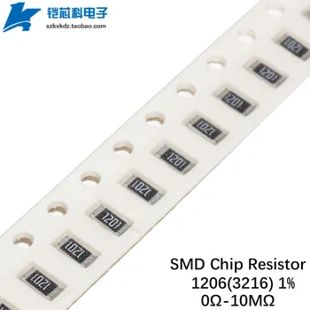 500шт 1206 1% SMD Резистор 1206 0 Ом 1R-10M 1.2 4.7 2.4 3 10 47 100 120 R Ом 1K 4.3K 10K 100K 1M Сопротивление 1/4 Вт