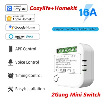 Apple Homekit Cozylife WiFi Mini Smart Switch 2 банды с двусторонним управлением Smart Switchs Модуль выключателя для работы с Alexa Google Home