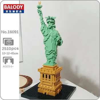 Balody 16091 Мировая Архитектура Статуя Свободы США DIY Мини Алмазные Блоки Кирпичи Строительная Игрушка Для Детей Без Коробки