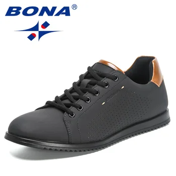 BONA 2023 Новые дизайнеры, Модная обувь из нубука, Мужская уличная обувь для прогулок, Мужские повседневные легкие кроссовки, Удобная обувь для отдыха