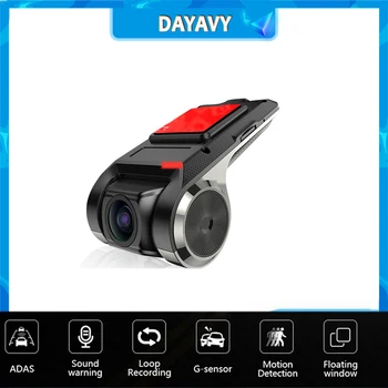 DAYAVY USB ADAS Dash Cam Камера Авто Аудио Голосовая Сигнализация LDWS G-Shock Автомобильный Видеорегистратор Камера Мини Без Экрана Автомобильный Черный Ящик Для Android