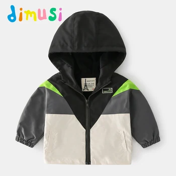 DIMUSI/ Осенне-зимние куртки-бомберы для мальчиков, Детская Повседневная верхняя одежда, Теплая Ветровка, Пальто с капюшоном в стиле Пэчворк, Одежда для 8 ЛЕТ