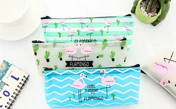Flamingo Love Cactus, Силиконовые водонепроницаемые Пеналы, Сумка-органайзер для хранения канцелярских принадлежностей, Школьные Канцелярские принадлежности Escola