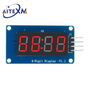 TM1637 4-битный цифровой светодиодный дисплейный модуль для arduino 7-сегментные 0,36-дюймовые часы, красная анодная трубка, четыре платы последовательного драйвера