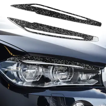 Автомобильные фары из кованого углеродного волокна, накладка для век, головной фонарь, Накладка для бровей, Декоративные Аксессуары для BMW X5 F15 2014-2018, Автостайлинг