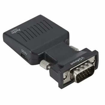 Адаптер конвертера Компьютера к телевизору VGA-HDMI, Соединительный кабель VGA-HDMI, Видеоадаптер VGA-HDMI, Адаптер Высокой четкости