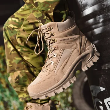 Армейские ботинки для пустыни, мужская походная походная обувь 2023, осенне-зимние тренировочные ботинки, мужские военные ботинки с высоким берцем