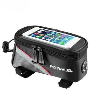 Велосипедная сумка ROSSHEEL Велосипедное снаряжение Сумка для мобильного телефона с отверстиями для наушников Велосипедная сумка на переднюю балку Аксессуары для велосипедов