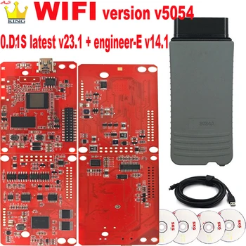 Версия WIFI V5054A Поддерживает OD v23.1 Free Engineering-E V14.1 Кабель v6154A OKI obd2 С полной поддержкой диагностического инструмента VWAu-di Sk0-da