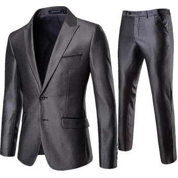 Высококачественная мужская одежда в итальянском стиле (блейзер + брюки), простое деловое элегантное модное повседневное платье для джентльмена, костюм-двойка