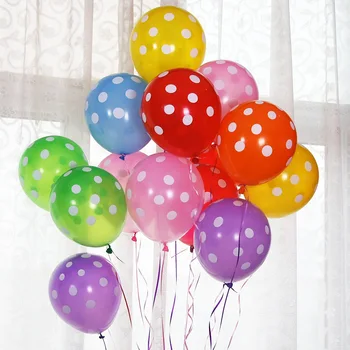 Горячая распродажа, 14 цветов, 100 шт./лот, воздушные шары для свадебной вечеринки толщиной 12 дюймов 2,8 г, разноцветные точки, волнообразные точки, украшающие воздушные шары Qq007