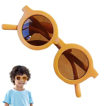 Детские круглые солнцезащитные очки с защитой от ультрафиолета, солнцезащитные очки для девочек, круглые очки в толстой оправе, встроенные носовые накладки, линзы высокой четкости
