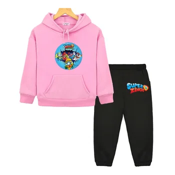 Детский осенне-зимний костюм Super Zings с героями мультфильмов с длинными рукавами, Одежда Y2k, Уличная одежда Kpop Sudadera, Модная Милая одежда для мальчиков