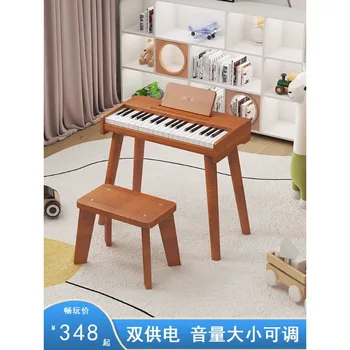 Детское пианино Kuang Meng с 37 клавишами, деревянное для мальчиков и девочек, мини-электронное пианино для начинающих, игрушка Может играть