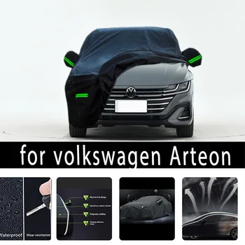 Для Volkswagen Arteon Наружная защита, полные автомобильные чехлы, снежный покров, солнцезащитный козырек, Водонепроницаемые пылезащитные внешние автомобильные аксессуары
