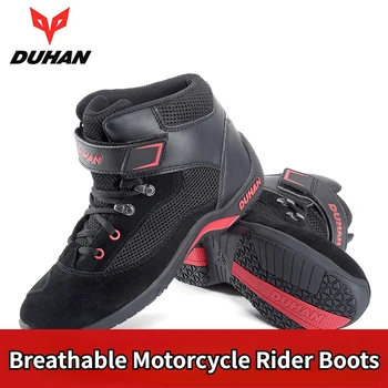 ДУХАН/ Повседневные дышащие мотоциклетные ботинки, мужская мото износостойкая мотоциклетная обувь, противоскользящая мото защитная обувь