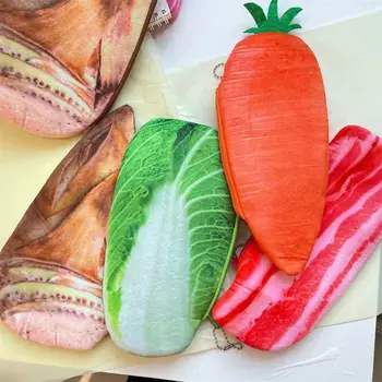 Забавный пенал с имитацией еды, креативный плюшевый чехол для карандашей для овощей, сумка для хранения канцелярских принадлежностей большой емкости