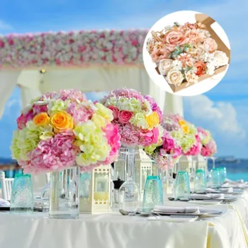 Комбинированный набор искусственных цветов с шампанским, тканевые композиции из флоры, коробка из искусственных цветов, декоративные букеты для невесты и подружек невесты, вечеринка