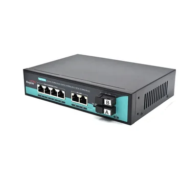 Коммутатор Wanglink POE с 4 портами POE + 2 восходящих канала + 2 SC POE-коммутатора для видеонаблюдения IEEE802.3af/at подходит для систем видеонаблюдения, видеорегистраторов