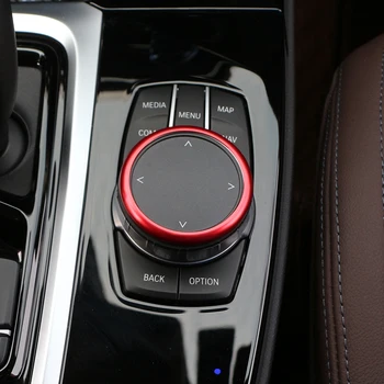 Красный Алюминиевый Автомобильный Руль Ручка Регулировки Громкости Мультимедиа Круг Кольцо Наклейка Накладка для BMW X3 G01 X4 G02 2018 2019 2020 2021 2022 Acc.