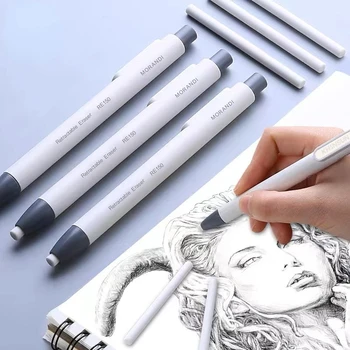 Креативный нажимной ластик в форме ручки Можно заменить для детей младшего школьного возраста телескопическим нажимным художественным ластиком