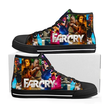 Кроссовки с высоким берцем Far Cry, популярная мультяшная игра, мужские, женские, подростковые, высококачественные парусиновые кроссовки, модная обувь для пары, изготовленная на заказ