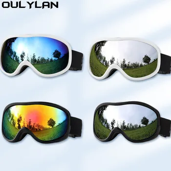 Лыжные очки Oulylan Двухслойные Противотуманные UV400 Сноубордические Снежные очки Очки для снегоходов Очки Для спорта на открытом воздухе Лыжи Googles