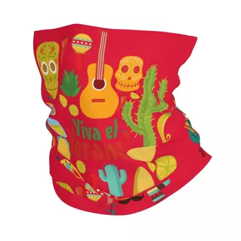 Мексиканский телефильм Viva, гетры для шеи, Женская Мужская солнцезащитная маска для лица, Зимняя Мексика, текстурный шарф-бандана с цветами для велоспорта