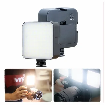 Мини Портативный Светодиодный Видеосветильник Фотографический Заполняющий Свет 5 Вт 6500 К с 3 Холодными Башмаками для DJI OSMO Sony DSLR Canon GoPro Camera