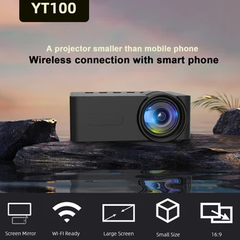 Мини-проектор для мобильного видео 1080P, домашний кинотеатр, WiFi, умные портативные проекторы, беспроводной проектор с тем же экраном для Iphone Android