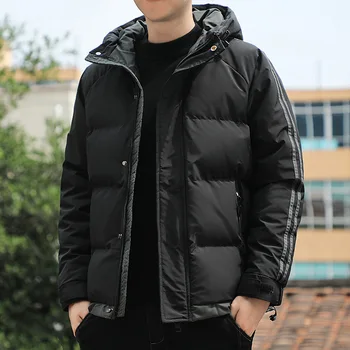Мужская хлопчатобумажная куртка, зимний тренд новой корейской версии, красивый пуховик, утепленная хлопчатобумажная куртка, зимняя одежда