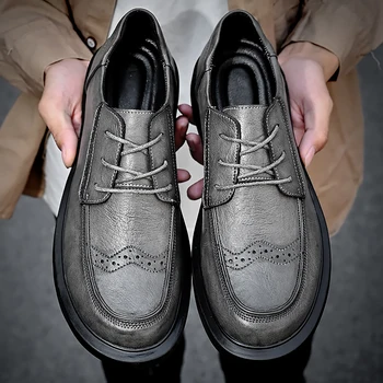 Мужские кожаные оксфордские удобные модельные туфли Originals на шнуровке, официальные деловые повседневные туфли-дерби для мужчин на каждый день