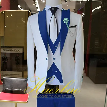 Мужской свадебный костюм, куртка из 3 предметов, Брюки, жилет, формальный блейзер с лацканами, праздничное платье, костюм жениха, тонкая дизайнерская одежда