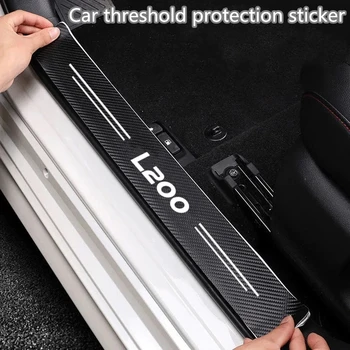 Наклейка на порог двери автомобиля с защитой от царапин, наклейка из углеродного волокна, Защитная полоса для багажника автоматической двери для Mitsubishi L200 2011-2019