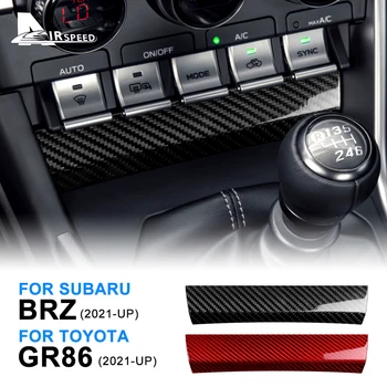 Наклейки Из Настоящего Твердого Углеродного Волокна Для Subaru BRZ Toyota GR86 2021 2022 2023 Кнопка Кондиционера Внутренняя Отделка LHD RHD Крышка