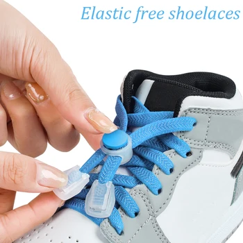 Новые эластичные шнурки, шнурки с пружинным замком, Плоские резиновые ленты, шнурки для кроссовок, детские и взрослые, быстрое шнурование, Ленивые шнурки для обуви.